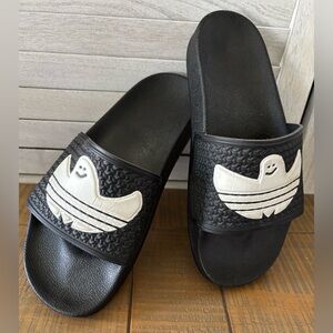 Adidas Shmoofoil Ghost Blue Bird Slides Black/White Men's Sz 6